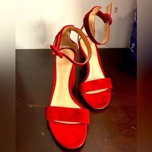 gianvito rossi suede sandal, red, No tags, in excellent condition